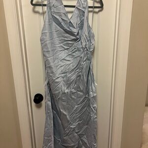 Anthropologie Light Blue Backless Dress